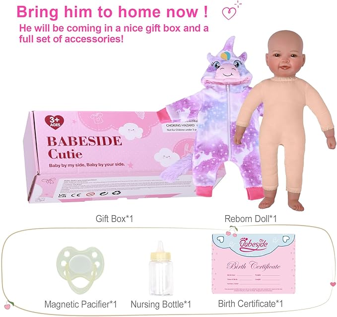 BABESIDE Lightweight Baby Doll Set – 15" Realistic Soft Doll for Girls, Easy to Carry & Hug – Pretend Play & Gift for Toddlers