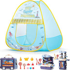 Kids Play Tent, Pop Up Play Tent Fishing Shop Theme with Complete Toy Set, Play Toys Play Set for Kids Indoor Outdoor Pretend Play