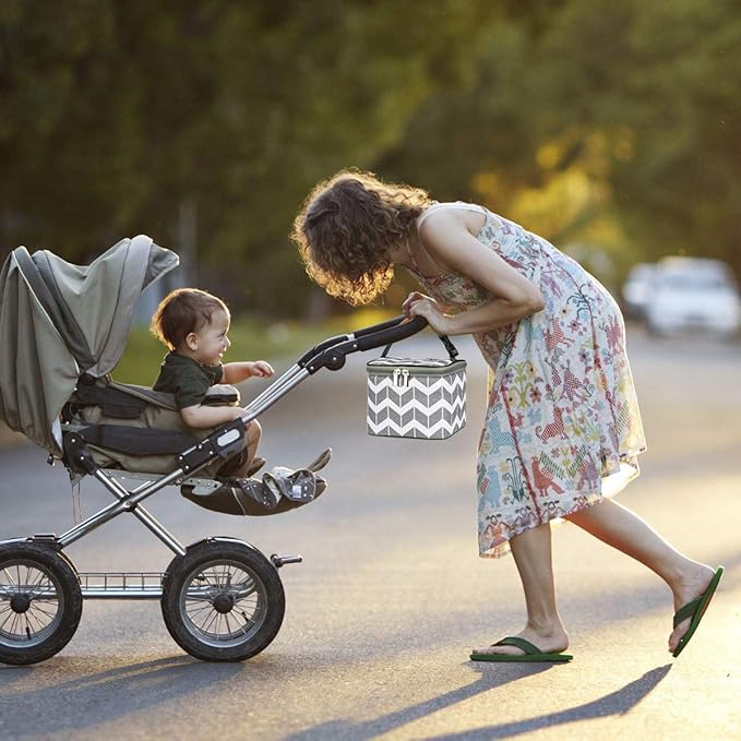 BreastMilk Cooler Bag with Ice Pack Fits 4 Large Baby Bottles Up to 5 Ounce, Baby Bottle Cooler Bag Great for Nursing Mom Daycare