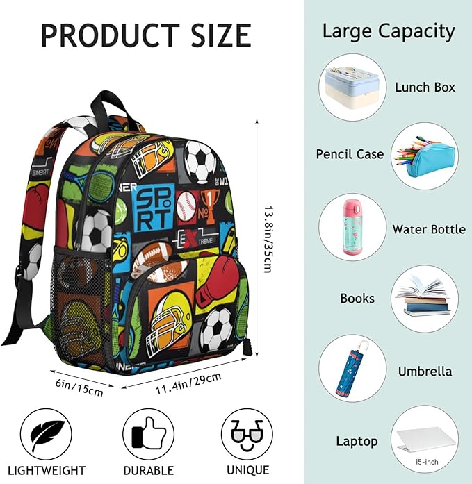 Toddler Backpack for Boys 3-8: Preschool Kindergarten Backpack - Cute Kids Backpacks for Boys-Sport