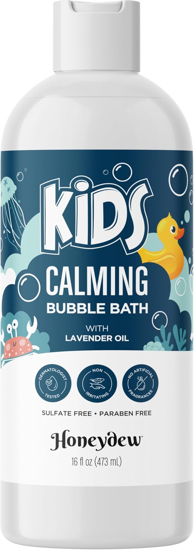 Lavender Bubble Bath for Kids with Aloe - Sudsy Baby and Kids Bath Wash with Relaxing Lavender Oil and Nourishing Barley Seed Extract Enriched with Aloe Vera - Sulfate and Paraben Free (16 Fl Oz)