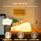 Lying Flat Duck Silicone Night Light, Cute Ducky Lamp with Gifts,Squishy Animal Nursery Nightlight, Dimmable/Rechargeable Portable Bedside Touch Lamp for Breastfeeding,Baby Adults Kids Room Decor