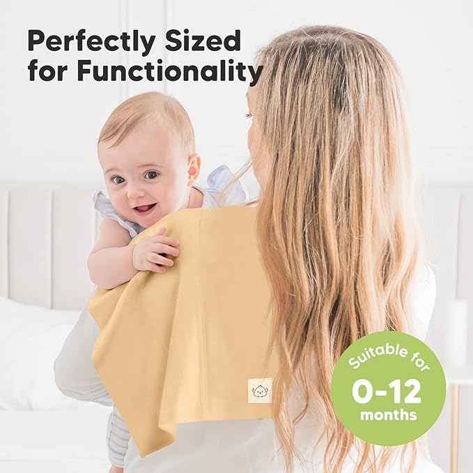 Organic Burp Cloths Baby Boy, Girl - 6-Pack Large Cotton Burping Cloths for Babies, Spit Up Rags, Super Absorbent, Ultra Soft Newborn Rag, Gender Neutral, Machine Washable, Durable(Terracotta)