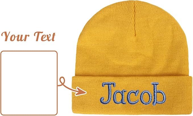 Custom Beanie Hats for Baby Girls Boys - Personalized Embroidered Beanies with Name for Infants Toddlers Adults