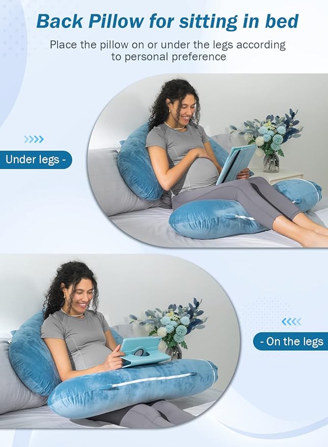 INSEN Cooling Pregnancy Pillow for Sleeping, L-Shaped for Side Sleeper