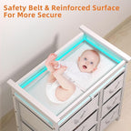 Glaf Baby Changing Table Dresser with 6 Storage Drawers and Pad, Diaper Changing Station Multifunctional Nursery Changing Table for Newborn Baby and Infant(White)