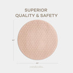 Comfy Cubs Round Kids Play Mat - Large 60 inches Soft Quilted Baby Floor Mat with Non-Slip Bottom - Plush Design for Toddlers' Playtime and Relaxation - Comfortable and Durable - Blush