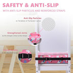 Booster Seat for Kitchen Chair with Adjustable Straps, Toddler Booster Seats for Dining Table Portable for Travel Camping Eating, Booster Cushion for Table for Baby Child Infant Kid Boy Girl