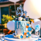 75 Pieces Cake Balls Topper Decorations Foam Cupcake Topper Mini Balloon Cake Topper Balls Cake Picks for Cake Deco Birthday Party Wedding（Orange,Yellow,Blue,White）