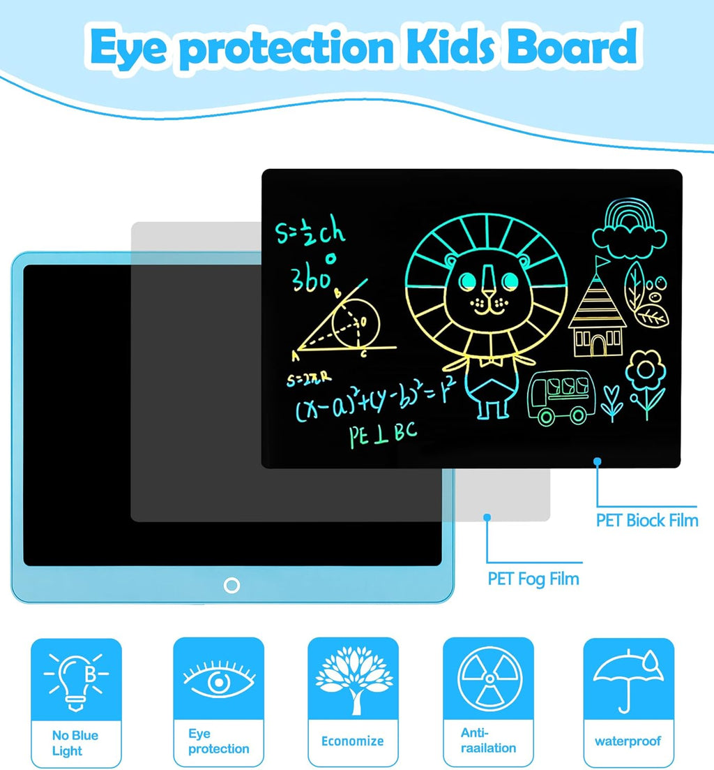 LCD Writing Tablet Doodle Board, 16inch Colorful Drawing Tablet Writing Pad, Kids Travel Essentials, Toddler Toys for 3 4 5 6 7 8 Year Old Girls Boys- Christmas and Birthday Gifts