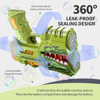 Rechargeable Green Dolphin Bubble Guns for Kids, LED Light Up Bubble Machine Blower with 2 Bottles Bubble Refill Solution for Kids, Bubble Makers Blaster for Toddlers, Summer Wedding Toys Gift