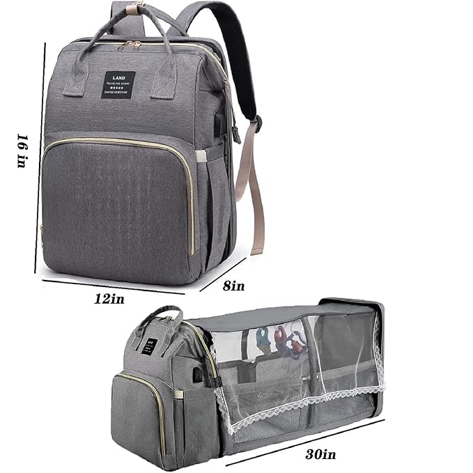 Baby Diaper Bag Diaper Bag with Changing Station,Diaper Bag Backpack,Large Capacity,900d Excellent Oxford(Ungrade Grey