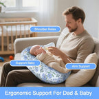 Nursing Pillow, Breastfeeding Pillow with Removable Cotton Cover, Baby Feeding Pillow for Mom Easier Breast Feeding and Bottle Feeding, Breastfeeding Support Cushion for Newborn (Flower)