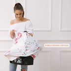 Baby Car Seat Covers - Stroller Canopy Breastfeeding Covers, Multi-use Carseat Canopy, for Boys and Girls Shower Gift (Print Flower)