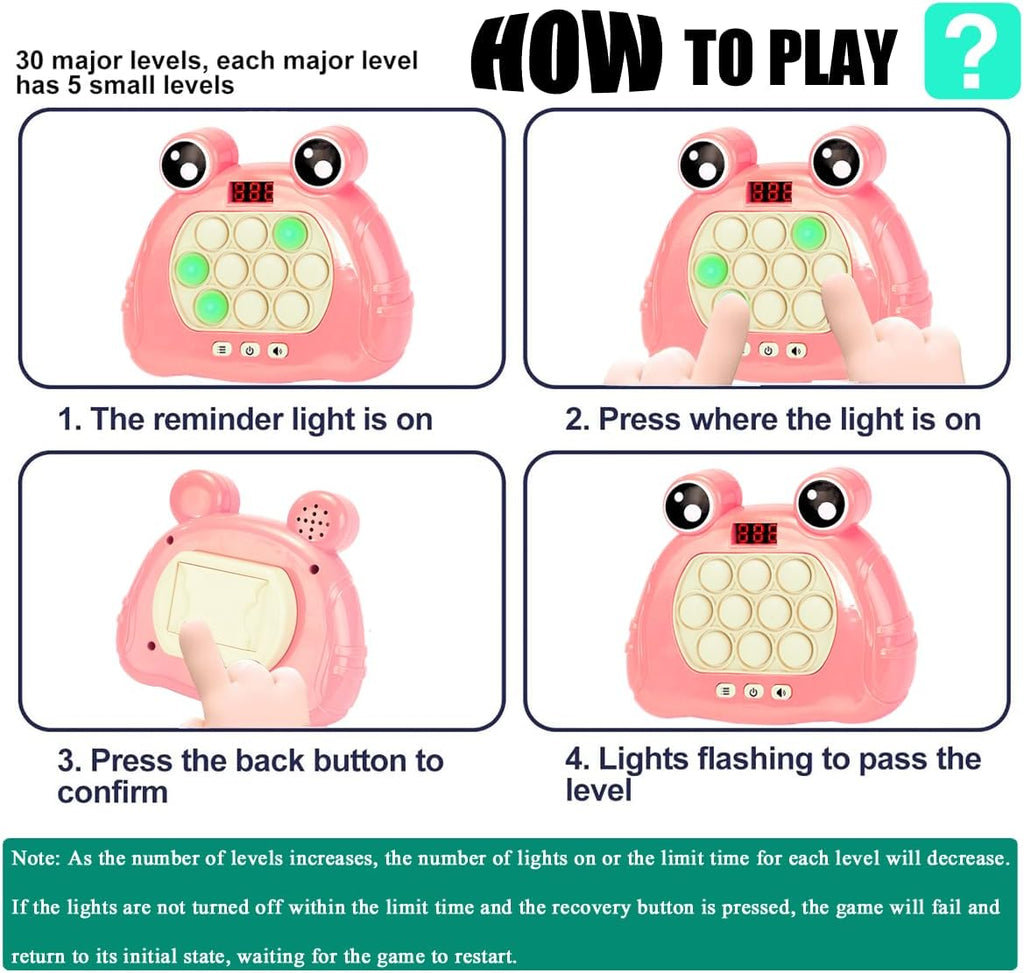 Quick Push Game Console,Puzzle Game Console Machine, Improving The Reaction Ability and Attention,Pop Game Sensory Fidget Toys (Pink)