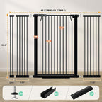 40.5" Extra Tall Baby Gate for Doorways, 49.2"-54.7" Extra Wide Pet Gate Pressure Mounted, 1.37" Narrow Space Puppy Dog Barrier Indoor, No Drill Safety Child Gate, No Climb Fence Black