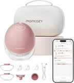 Momcozy Breast Pump Hands Free Upgraded Mobile Flow | M9, App Discreet Control with Personalized Multi-Modes & 15 Levels, Wearable Breast Pump 24mm, 1 Pack Cozy Red