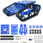Tank Car Chassis with DC Geared Motor, Shock Absorbing Robot Chassis Full-Metal Robotic Moving Platform Track for RaspberryPi Arduino Jetson Microb DIY Maker Smart Robot Car Learning Kit