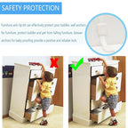 YEYA Upgraded No Drill Furniture Anchors for Baby Proofing, Anti-Tip Adjustable Straps, 4 Pack