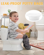 50 Pcs Potty Liners for Summer Infant My Size Potty Pro - Disposable Potty Bags with Elastic Fit, Leakproof & Easy Clean, Fits Most Potty Chairs, Travel Potties, Portable Toilets, 18×8 Inches