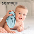 6-Pack Baby Washcloths - Soft Absorbent Viscose from Bamboo Wash Cloths for Babies, Kids, Toddlers, Infant, Newborn Bath Towels, Gentle on Sensitive Skin, 10x10 Reusable Face Towels (Sky)