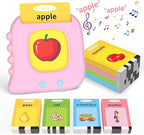 Talking Flash Cards for Toddlers 1-3, Educational Toddler Toys for 1 2 3 4 5 Years Old Girls Birthday Gift Idea, Montessori Learning Toy for Toddlers, Autism Sensory Toys, Pocket Speech Therapy Toy