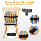 Toddler Booster Seat for Dining Table, 12.6x3.34 Inch Portable High Chair for Travel, Compact Lightweight With Adjustable Straps for Baby (Dinosaur)