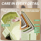 Collapsible Baby Bathtub for Infants & Toddlers, Foldable & Leak-Proof, Reinforced Durable Structure, Heat-Resistant, Easy Storage for Small Spaces, Graffiti Green