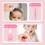 Baby Grooming Kit, Infant Safety Care Set with Hair Brush Comb Nail Clipper Nasal Aspirator,Baby Essentials Kit for Newborn Girls Boys(13 Pc Pink Kit)