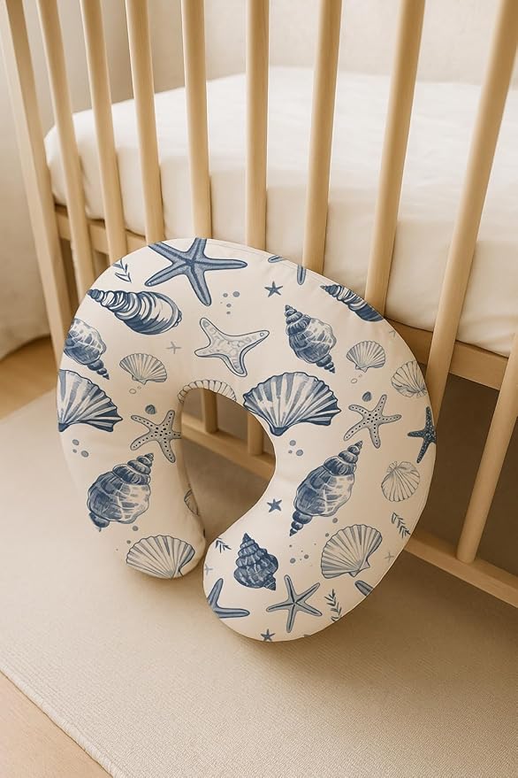 Nursing Pillow Covers 2 Pack, Breastfeeding Pillow Slipcovers Soft and Stretchy, Nursing Covers for Baby Girls Boys Newborn (Tiny Dinos)