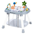 Time Followers® 6-in-1 Baby Activity Center | Jumpers and Bouncers | 4 Stage Grow Stationary Standing Toddler Play Table | Shower Gift | Infant Essential for Baby Ages 6-36Month (Grey)