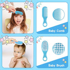 Baby Grooming Kit, Infant Safety Care Set with Hair Brush Comb Nail Clipper Nasal Aspirator,Baby Essentials Kit for Newborn Girls Boys (Blue-20 in 1)
