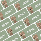Personalized Name Labels for Kids (120) – Custom Waterproof & Durable Stickers for Clothing, Daycare, Office & School Supplies - Forest Animals