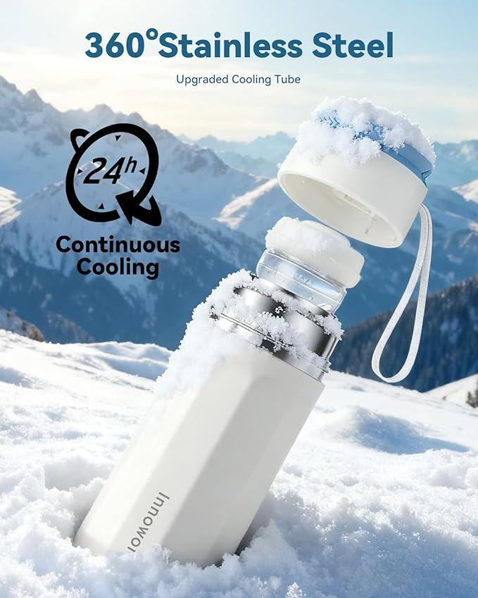 Portable Breastmilk Cooler for Outdoor, Breast Milk Cooler with 11oz Baby Bottle for Breastmilk Storage, 360° Stainless Steel Cooling Tube for 24 Hours Continuous Cooling, with Portable Carrier Bag