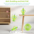 4 Pack Silicone Sleeves for Dr. Brown's Glass Baby Bottles, Anti Breakage Durable Baby Bottle Holder with Easy Grip Handles, Narrow Sleeve with a Cutout, Dishwasher/Freezer/Microwave Safe, 8 oz