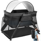 Lilian&Gema 2-in-1 Travel Crib, Portable Crib with Backpack, Lightweight Baby Travel Playpen, Foldable Play Yard with Thick Mattress for Babies & Toddlers, Baby Travel Essential