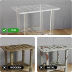 Sumerflos Acrylic Shower Bench for Inside Shower - 18.58" L x 12.60" W x 16.34" H Bathroom Shower Stool with Storage Shelf Heavy Duty (Hold Up to 400lbs) for Shaving Legs Waterproof Non-Slip