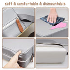 Toddler Booster Seat for Dining Table, PU Washable Double Safe Straps Non-Slip Bottom Booster Seat Dining Toddler, Portable Travel Increasing Cushion (Grey)