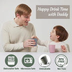 SUGARCANE Kids Cup 10 oz - 5 Pack, USDA & LFGB Certified Toddler Cup - BPA Free - Dishwasher Safe, Reusable, Unbreakable - Gray Pink