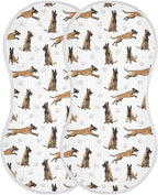 2 Pack Muslin Burp Cloths German Dogs Paw Prints White Cotton Baby Burp Cloths Extra Absorbent and Soft Thick Burping Cloth for Newborn Must Haves 22x11 Inch