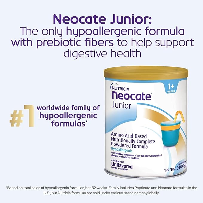 Neocate Junior Unflavored, 1+ years, 14.1 oz (Pack of 4)