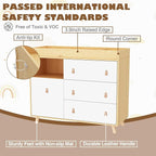 Baby Dresser Changing Table with Drawers,Shelf,Hidden Laundry Basket Storage,2 in 1 Nursery Dresser Chest for Infants, Baby Diaper Changing Station for Daycare,Bedroom,Natural