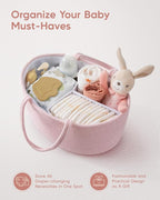 Maliton Baby Diaper Caddy Organizer, Cotton Rope Diaper Caddy Basket, Large Storage Basket for Newborn Boys and Girls, Gift for Baby Shower List, Newborn Essentials