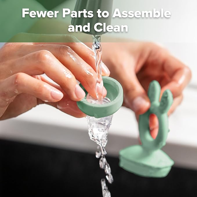 Haakaa Baby Fruit Food Feeder & Mini Freezer Nibble Tray Combo, Breastmilk Popsicle Molds for Cooling Relief, BPA Free Silicone Feeder for Safe Infant Self Feeding, 4 Month+ (Pea Green)