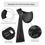 Water Ring Sling Baby Carrier, Adjustable Lightweight Breathable Newborn Carrier Sling for Summer, Swimming, Pool, Beach, Front Chest Mesh Infant Wrap Carrier for Baby Gift（Black）