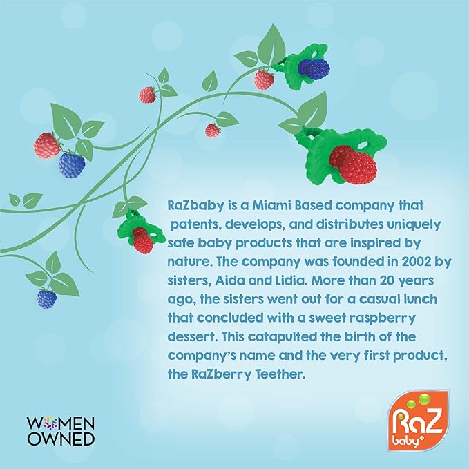 RaZbaby Penguin RaZbuddy w/RaZberry Teething Relief Pacifier – Soothes Sore Gums w/Nature-Inspired Texture, 100% BPA-Free Silicone Teether, Detachable Stuffed Animal – 3 Months+ Teether, Blue