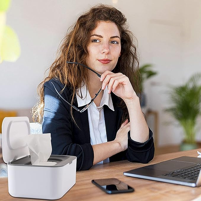 NOVWANG 3 Pack Baby Wipes Dispenser Wipes Holder with Lids, Keeps Wipes Fresh, Refillable Wipes Container with Sealing Design, Bathroom Tissues Wipes Case Box