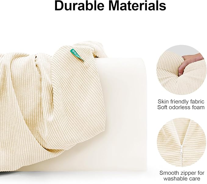 Bed Rail Bumpers Protector, Hospital Bed Rails Padding, Loft Beds and Bunk Beds Bumpers Protector, Premium Soft Memory Foam - Anti-Bump | Fall Prevention, Size 35.4 x 5.5 x 7.9 Inches, Beige