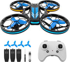 Mini Drones for Kids - RC Drone with Auto Hovering and Headless Mode, Quadcopter with LED Light, Propeller Full Protect, 3D Flips, 3 Batteries, Remote Control, Best Toys Gifts