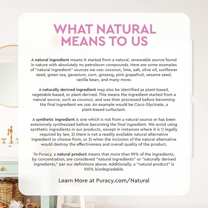 Puracy Bubble Bath for Children, Gently Scented with Real Lavender & Vanilla, 98.75% Natural Baby Bubble Bath, Plant-Based Moisturizers for All Skin Types, Tear-Free for Daily Use, 12 Fl Oz